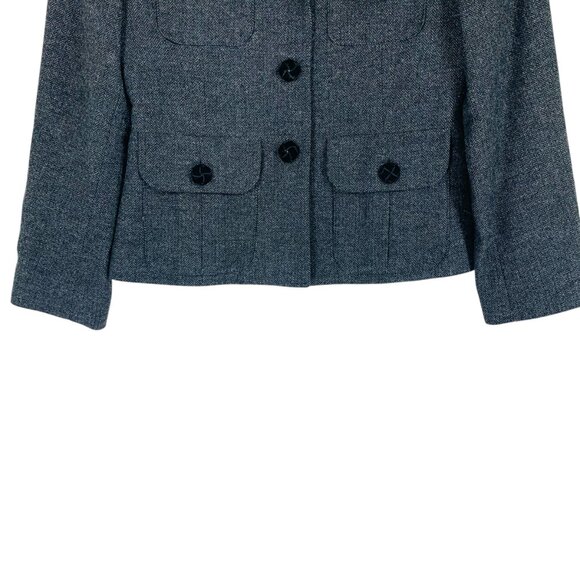 Tristan & Iseut blazer jacket wool blend- rayon grey tweed size small - Picture 9 of 15